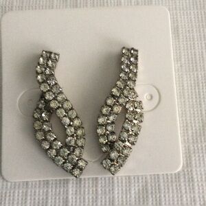 Woman’s Vintage Pierced Rhinestone Earrings #24